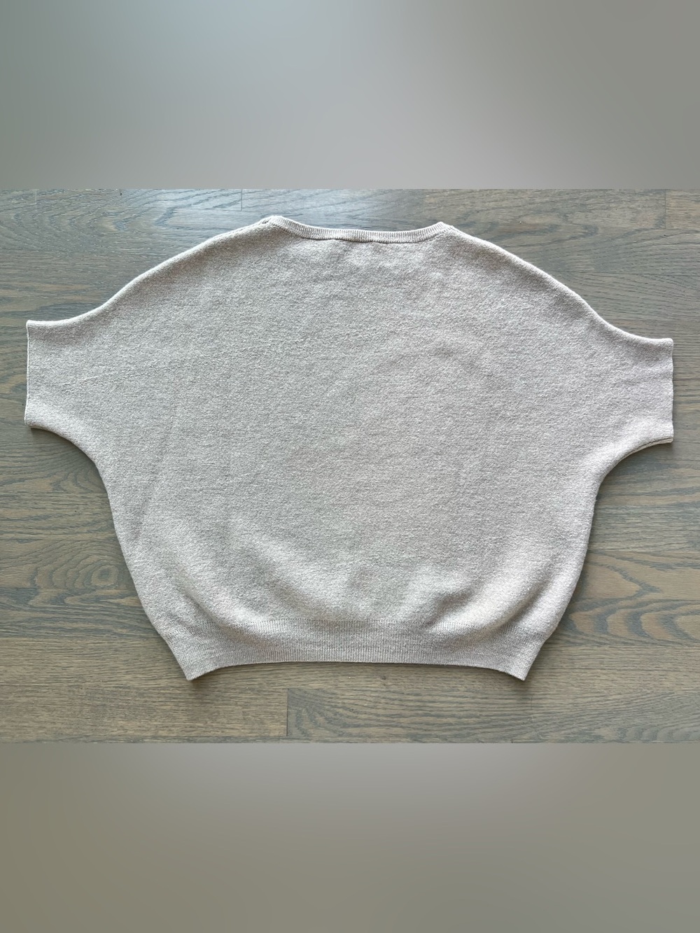 R Label 100% Wool Batwing Dolman Sweater Taupe S/M - Picture 3 of 10